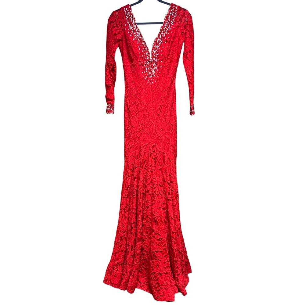 Jovani Red Lace Gown Size 4